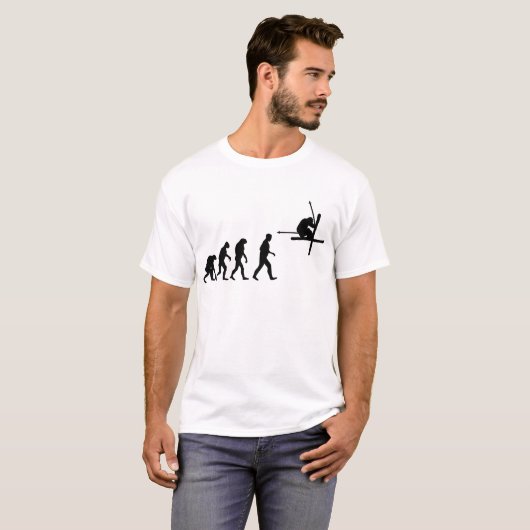 ski-evolutie t-shirt (Voorkant volledig)