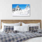 Ski Fence gecoat op sneeuwfoto Canvas Afdruk (Insitu (Slaapkamer))