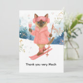 Ski for Bachelorette Party Siamese cat lovers Bedankkaart (Staand voorkant)