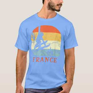 Ski France Retro Snow Skiing Vacation T-shirt