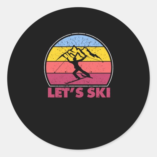 Ski Funny Performance Sport Winter Mountain Ronde Sticker (Voorkant)