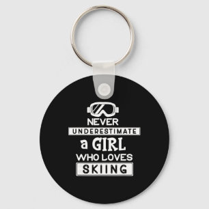 Ski Girl Onderschat Nooit Een Meisje Dat Van Skiën Sleutelhanger