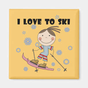 Ski - Girl Tshirts en Gifts Magneet