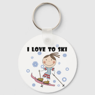 Ski - Girl Tshirts en Gifts Sleutelhanger