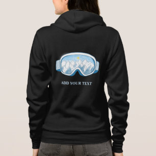 Ski Goggles Illustratie Gepersonaliseerd Zwart Hoodie