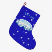 Ski Goggles met bergreflectie gepersonaliseerd Grote Kerstsok (Voorkant (Hangend))