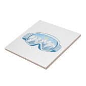 Ski Goggles Mountain Reflection Illustratie Tegeltje (Zijkant)