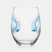 Ski Goggles Mountain Reflection Sky Bleek Blue Wijnglas Zonder Voet (Links)