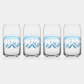 Ski Goggles Mountain Reflection Sky Blue Set 4 (Dos)