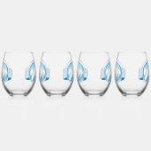 Ski Goggles Mountain Reflection Sky Blue Set 4 Wijnglas Zonder Voet (Links)