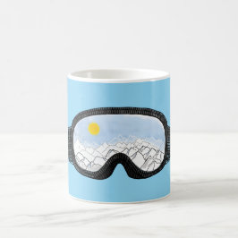Ski Goggles Mountain Uitzicht Illustration Light B Koffiemok