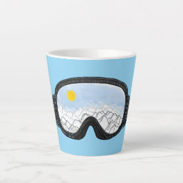 Ski Goggles Mountain Uitzicht Illustration Light B Latte Mok