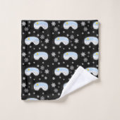 Ski Goggles Mountain Uitzicht Snowflakes Black Bad Handdoek (Wasdoekje)