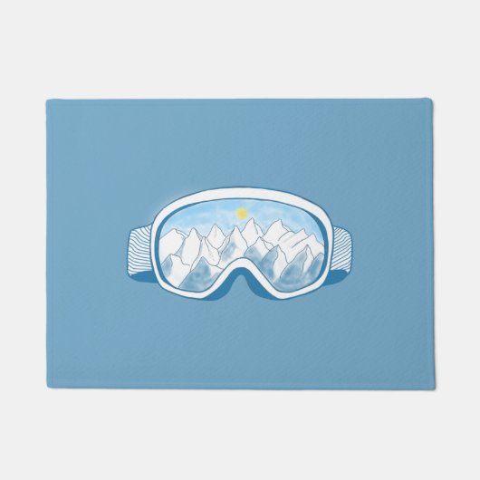 Ski Goggles Reflections Illustration Deurmat (Voorkant)