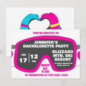 Ski Goggles Skiing Thmed Bachelorette Party Kaart (Voorkant / Achterkant)