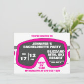 Ski Goggles Skiing Thmed Bachelorette Party Kaart (Staand voorkant)