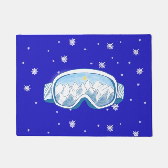 Ski Goggles Snowflake Dance Deurmat (Voorkant)