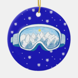 Ski Goggles Snowflake Dance Keramisch Ornament