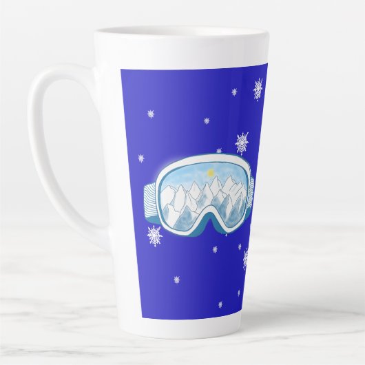 Ski Goggles Snowflake Dance Latte Mok (Links)