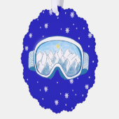 Ski Goggles Snowflake Dance Ornament Kaart (Links)