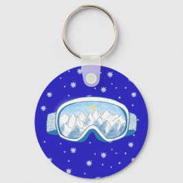 Ski Goggles Snowflake Dance Sleutelhanger