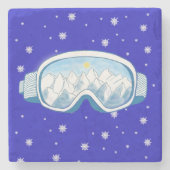 Ski Goggles Snowflake Dance Stenen Onderzetter (Voorkant)