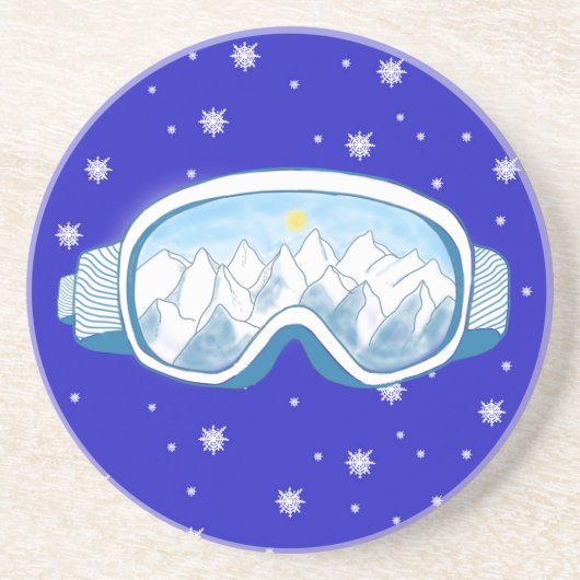 Ski Goggles Snowflake Dance Zandsteen Onderzetter (Voorkant)