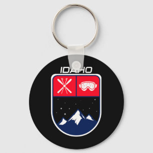 Ski Idaho Mountain Skiing Trail Skier Goggle Pool Sleutelhanger