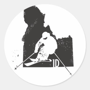 Ski Idaho Ronde Sticker