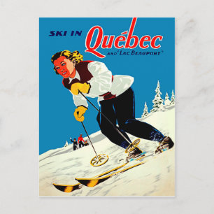 Ski in Quebec Briefkaart