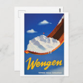 Ski in Wengen, Zwitserland Briefkaart (Voorkant / Achterkant)