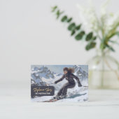Ski Instructor Woman Alpine Visitekaartje (Staand voorkant)