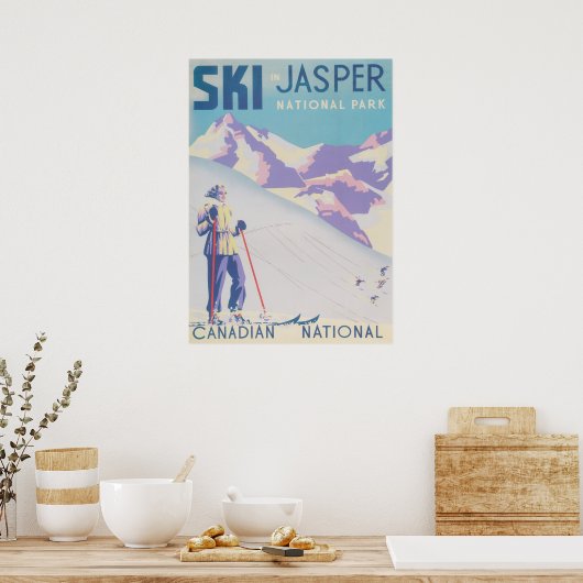 Ski Jasper Canada Retro  Ski Poster (Keuken)