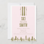 Ski je later Winter Bachelorette Party Kaart (Voorkant)