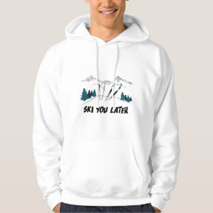 Ski jij later Ski Resort Winter Scene Hoodie