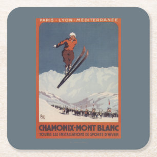 Ski Jump - PLM Olympic Promo Poster Vierkante Kartonnen Onderzetter