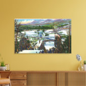 Ski Jumper gaat van de Olympische Ski Hill af Canvas Afdruk (Insitu (Woonkamer))