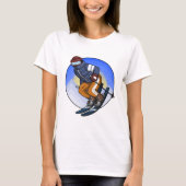 Ski jumper met Skis Ski pet en bril T-shirt (Voorkant)