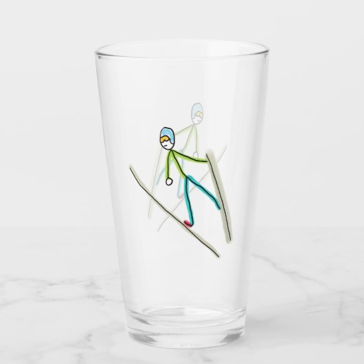 Ski Jumping Stickman Glas (Voorkant)
