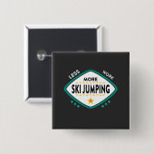 Ski Jumping Vierkante Button 5,1 Cm (Voorkant /achterkant)