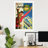 Ski Jungfrau Zwitserland Reisposter Art Poster (Thuiskantoor)