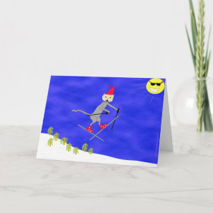 Ski Kat krijgt veel lucht Feestdagen Kaart