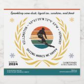 Ski Killington, Vermont - Man skiër, zwarte tekst Sparkling Wijnetiket (Enkel label)