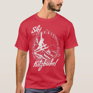 Ski Kitzbuhel, Austria Vintage Snow Skiing Vacatio T-shirt