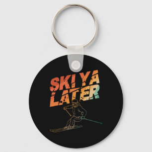 Ski-kunst voor mannen vrouwen snowboarden skiën wi sleutelhanger