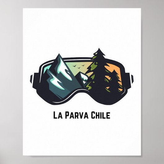 Ski La Parva Chile Mountain Skiën T Mannen en vrou Poster (Voorkant)
