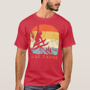 Ski Lake Tahoe, California Retro Snow Skin T-shirt