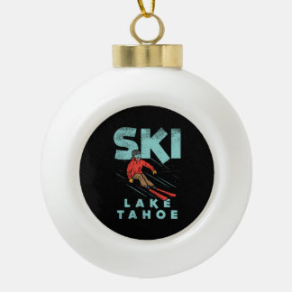 Ski Lake Tahoe Keramische Bal Ornament