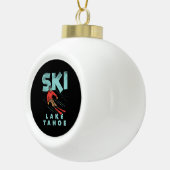 Ski Lake Tahoe Keramische Bal Ornament (Rechts)