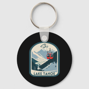 Ski Lake Tahoe Retro Vintage Stijl Lake Tahoe Skii Sleutelhanger